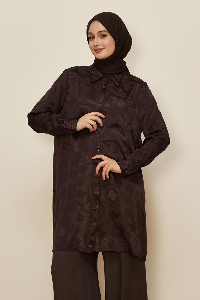 Hijab clothing BROWN 46278 JUM 871 TUNİK 40-48 TEK42 - ALVİNA