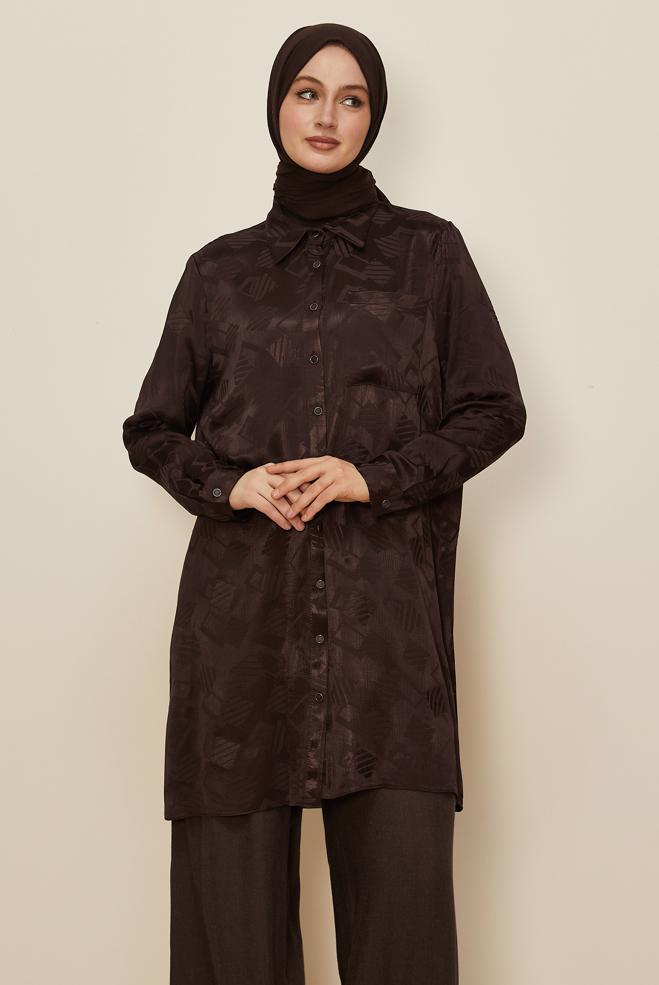 Hijab clothing BROWN 46278 JUM 871 TUNİK 40-48 TEK42 - ALVİNA