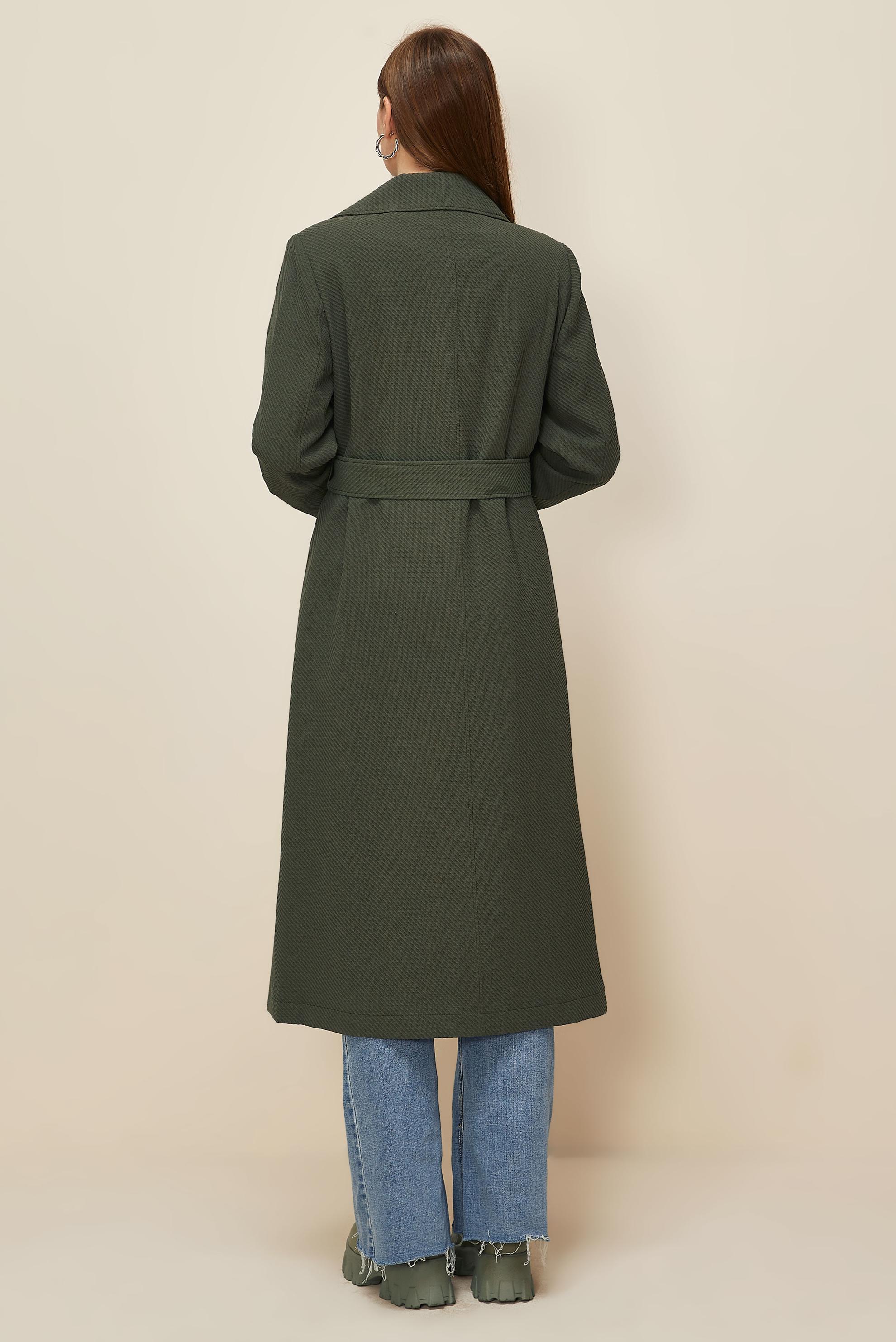 Tesettür giyim HAKİ 10952 17707 TRENCKOT 40-48 TEK 38