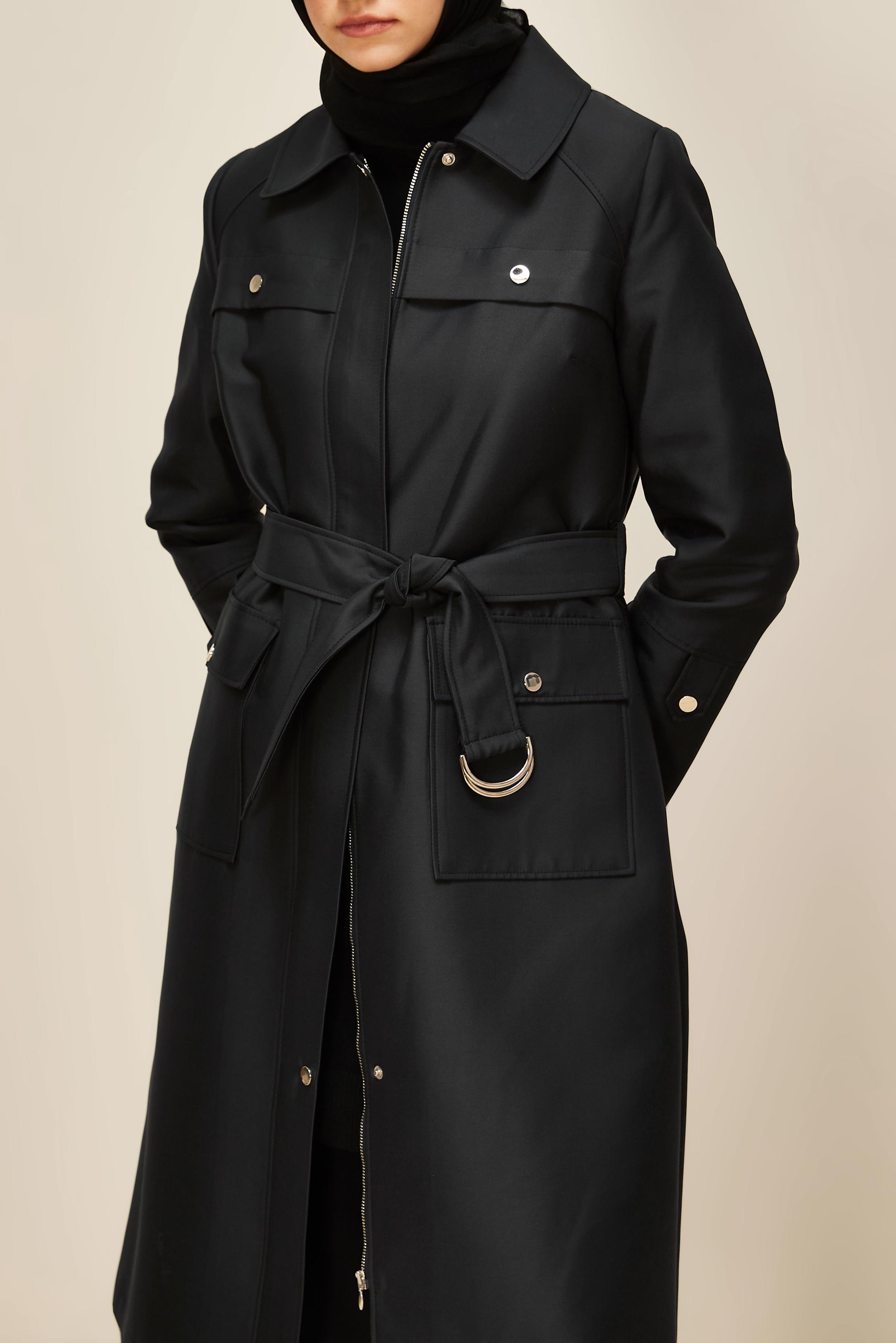 Vêtements hijab BLEU MARINE TRENCH CEINTURÉ 10977