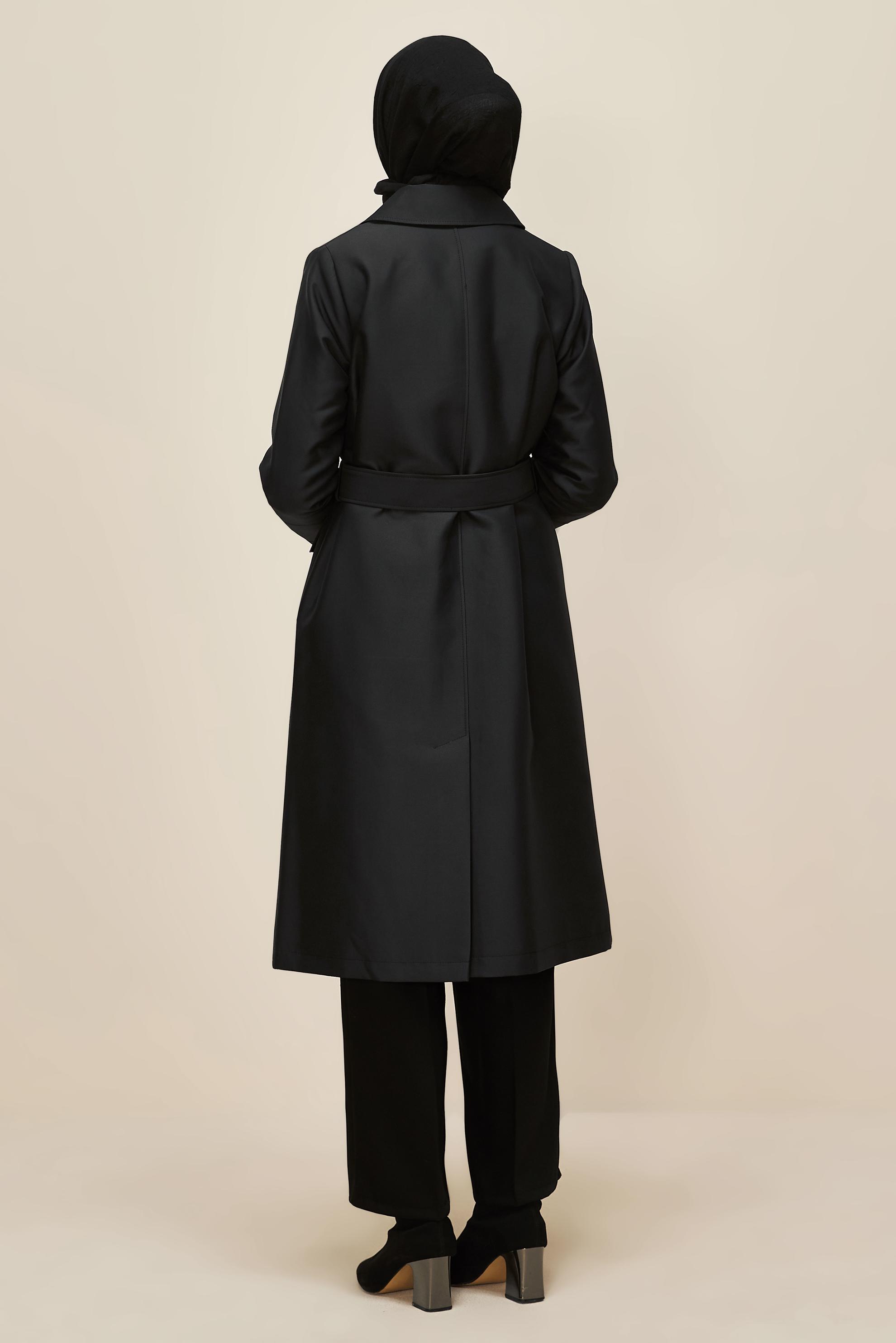 Vêtements hijab BLEU MARINE TRENCH CEINTURÉ 10977