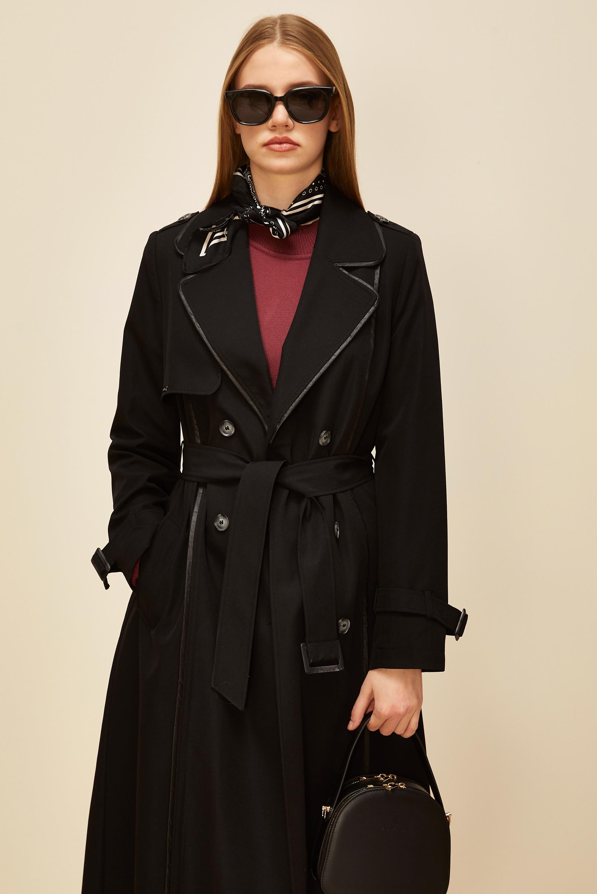 Vêtements hijab NOIR TRENCH-COAT CEINTURÉ 10979