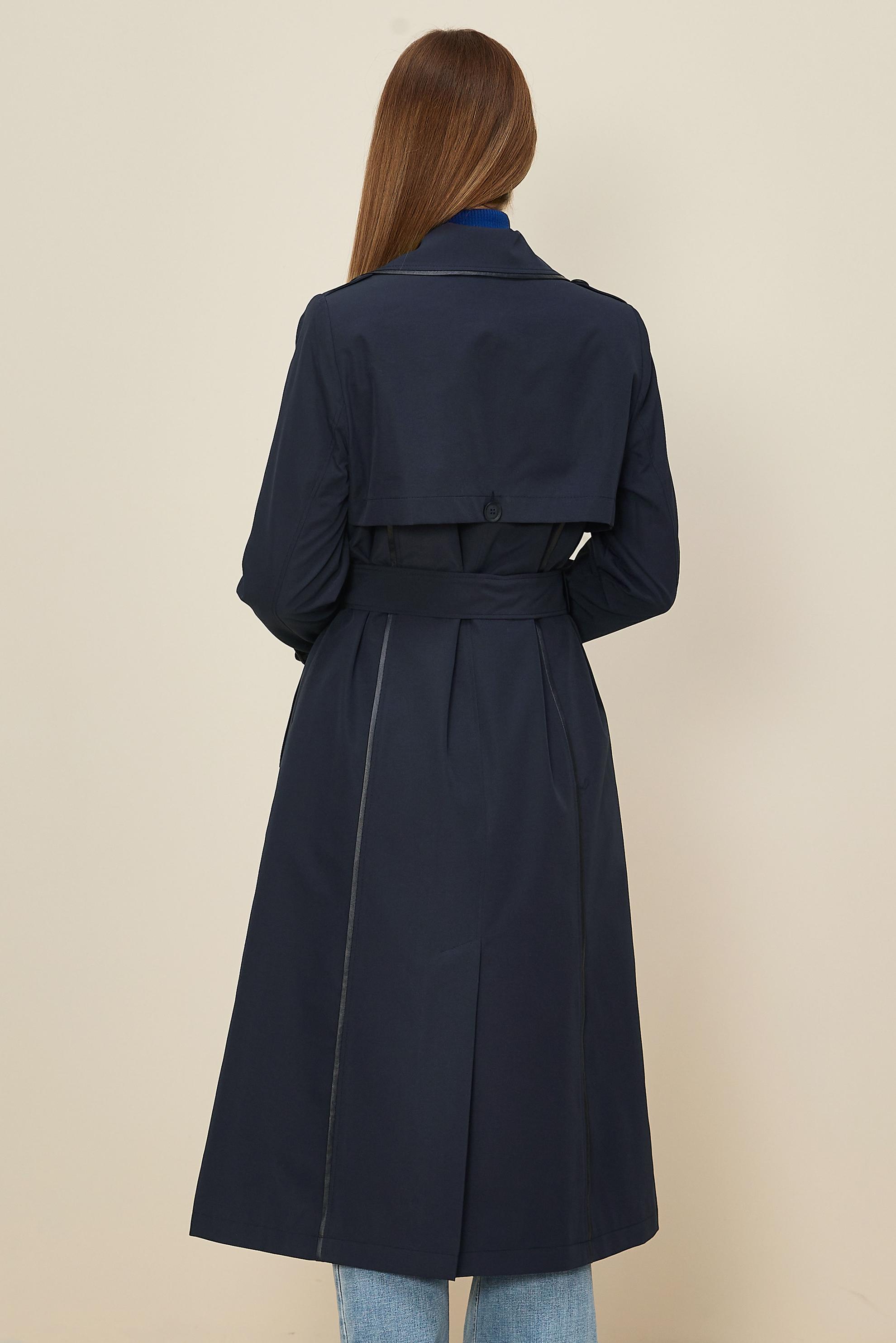 Hijab clothing NAVY BLUE BELTED TRENCH COAT 10979