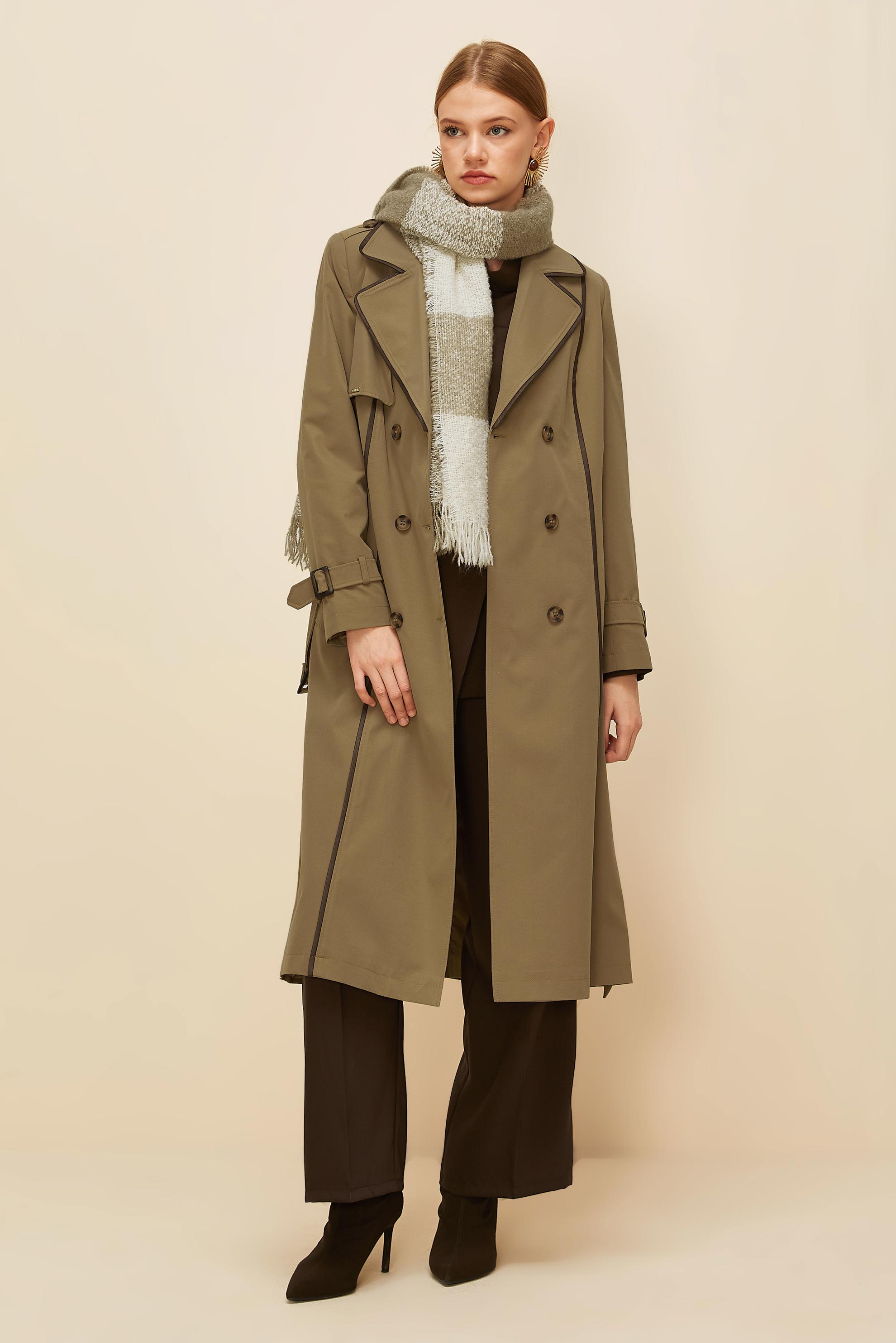 Vêtements hijab BRUN TRENCH-COAT CEINTURÉ 10979