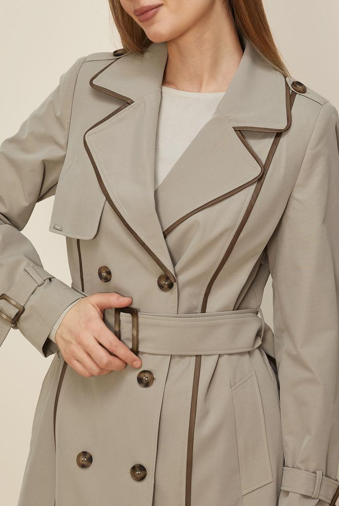 Hijab clothing SAND BELTED TRENCH COAT 10979 - ALVİNA