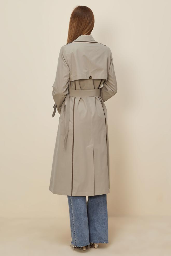 Hijab clothing SAND BELTED TRENCH COAT 10979 - ALVİNA