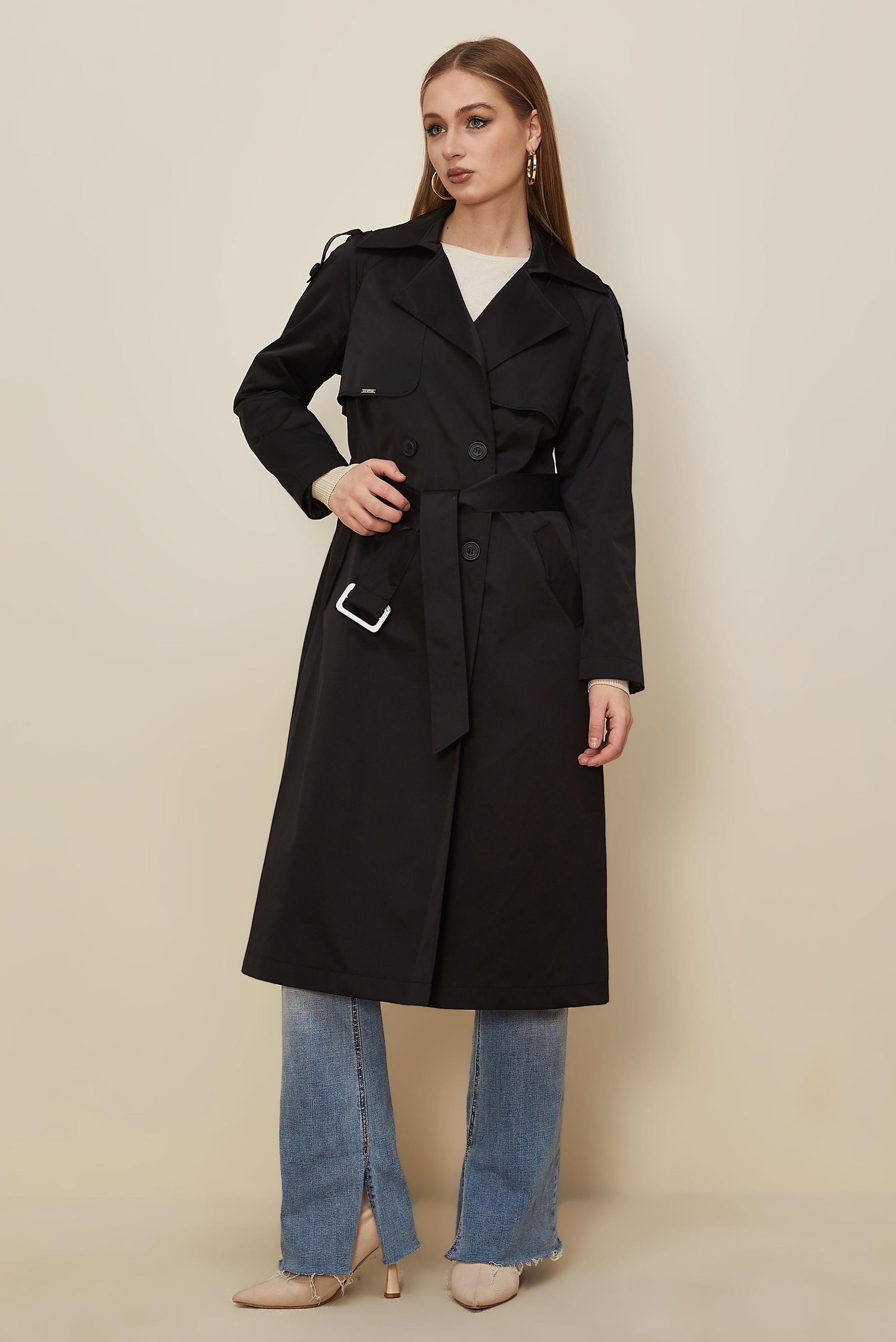 Tesettür giyim SİYAH 10980 LOFT TRENÇKOT 38-46 TEK42