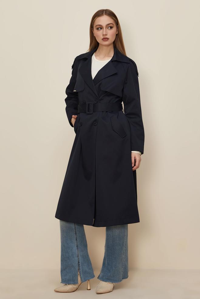 Tesettür giyim LACİVERT 10980 LOFT TRENÇKOT 38-46 TEK42 - ALVİNA