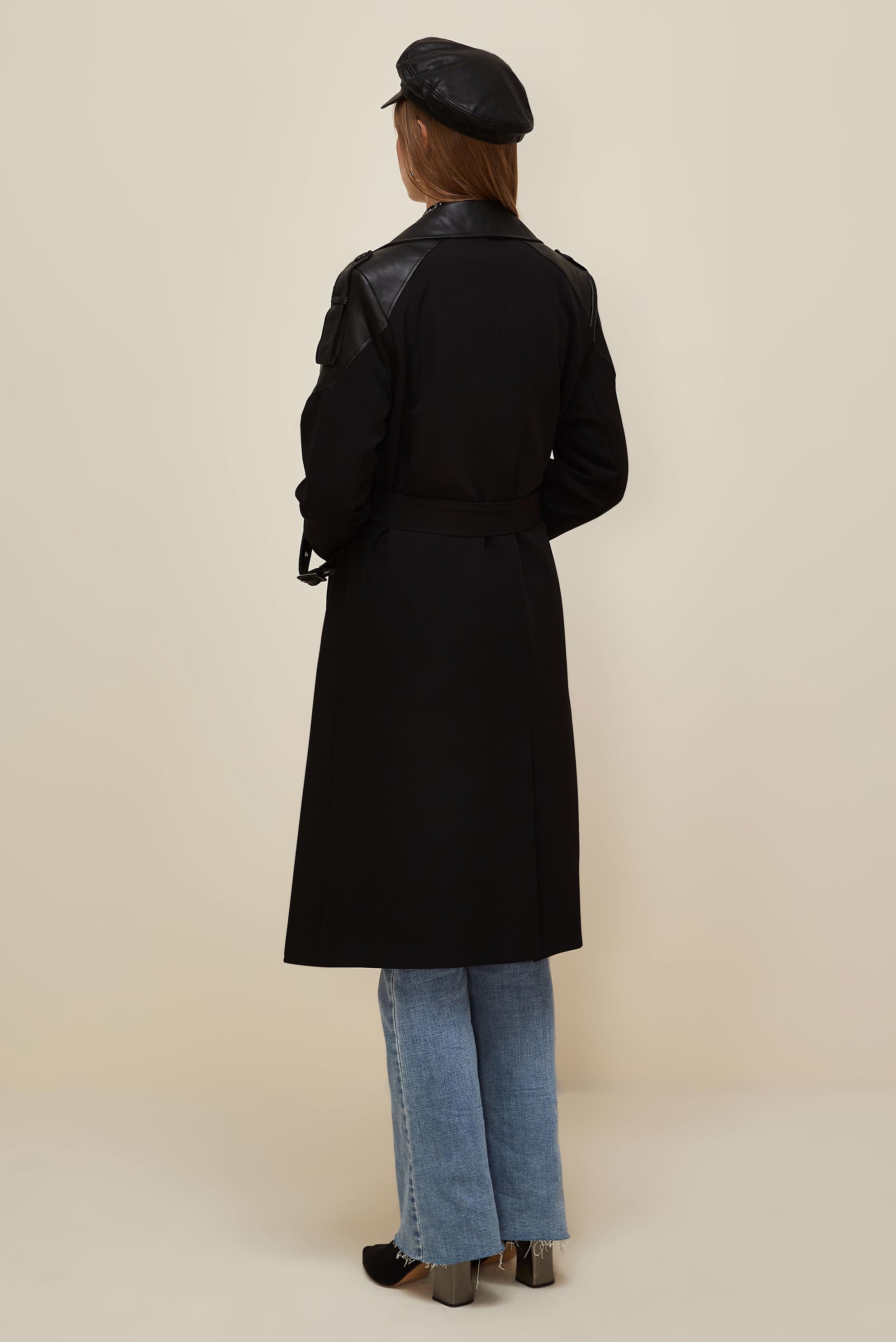 Vêtements hijab NOIR TRENCH-COAT CEINTURÉ 10981
