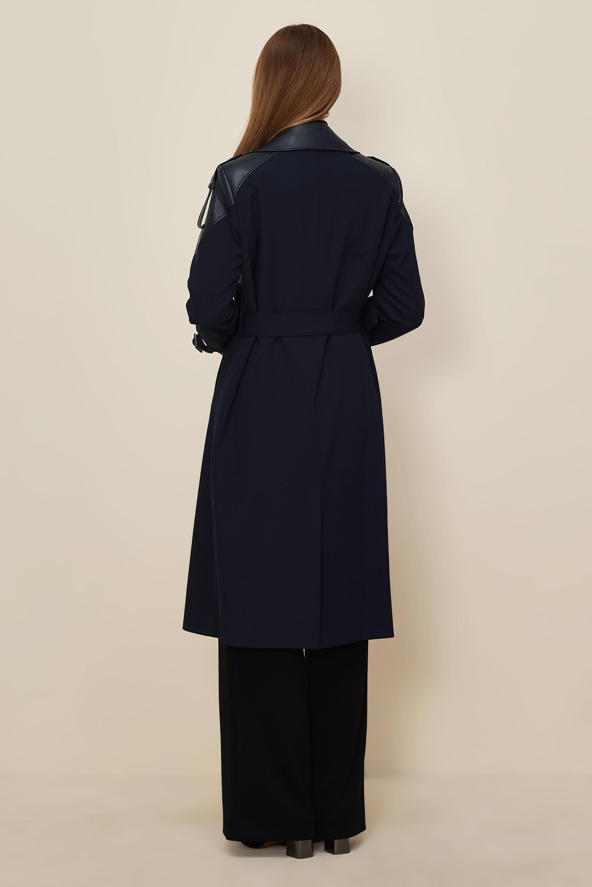 Hijab clothing NAVY BLUE BELTED TRENCH COAT 10981