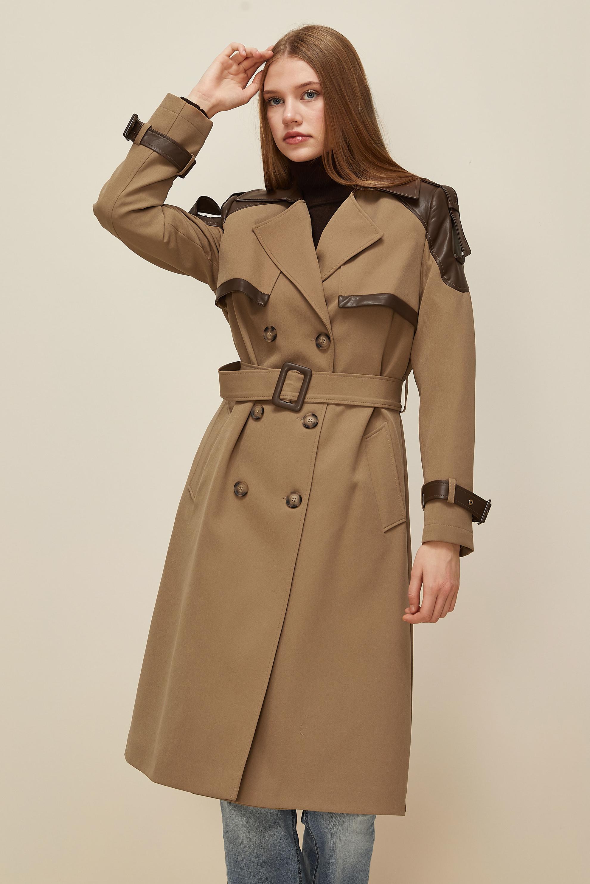 Vêtements hijab BRUN TRENCH-COAT CEINTURÉ 10981