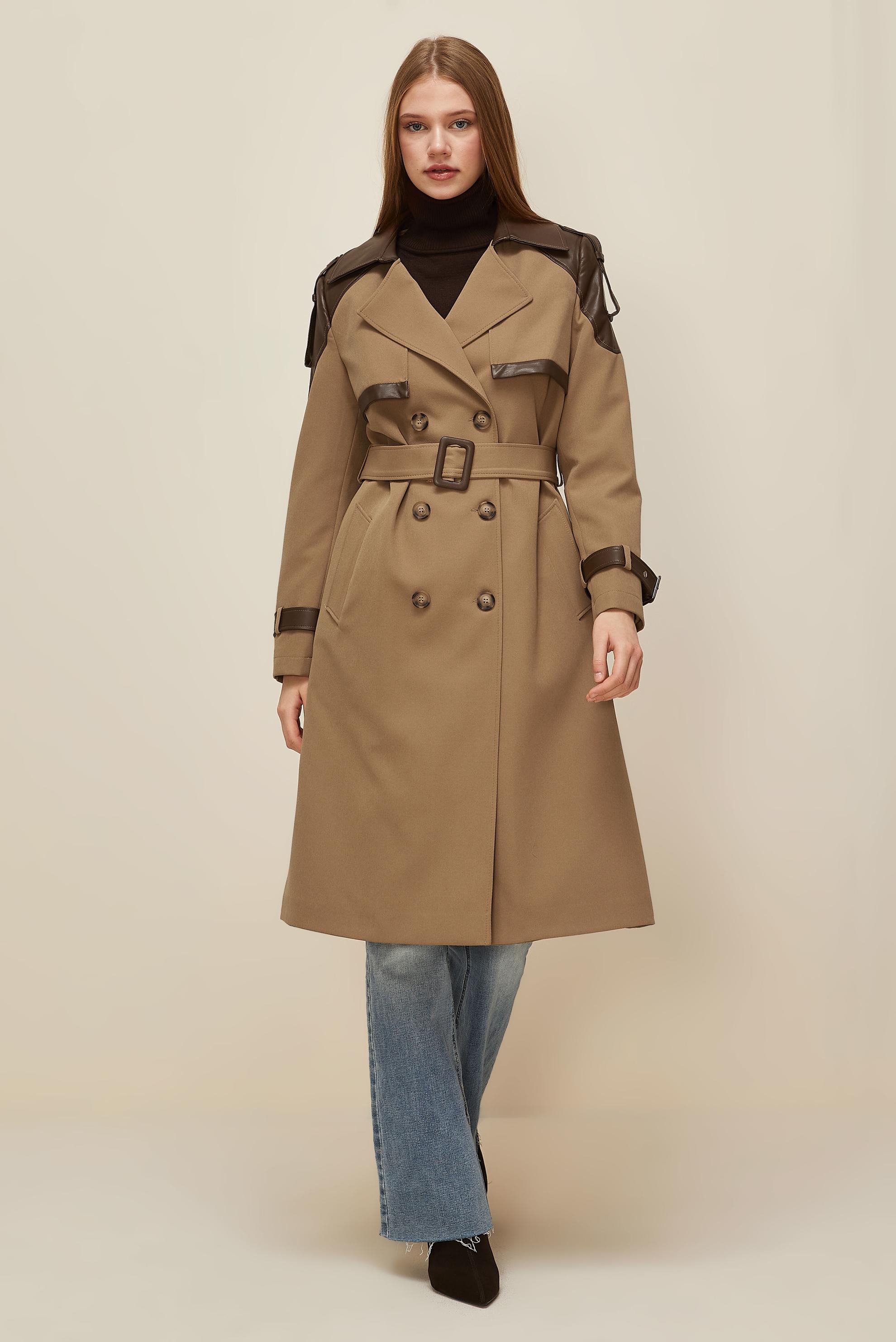 Vêtements hijab BRUN TRENCH-COAT CEINTURÉ 10981