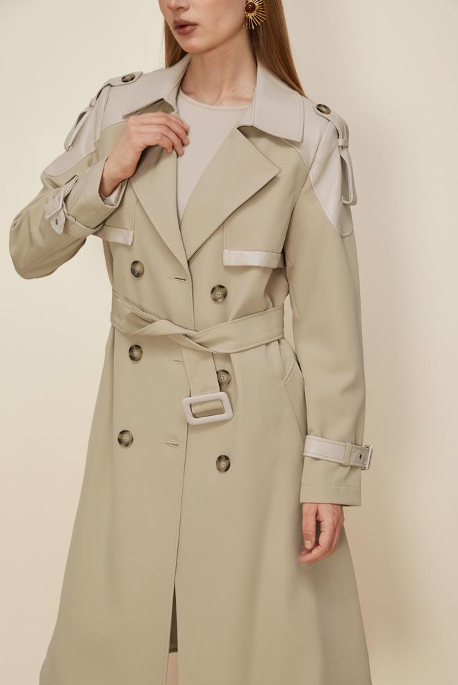 Tesettür giyim BEJ 10981 44096 TRENCKOT 38-46 TEK 40 - ALVİNA