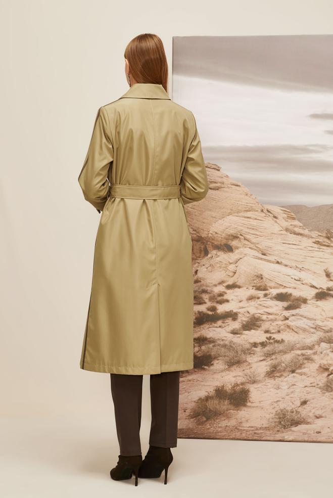 Vêtements hijab BRUN TRENCH REMBOURRÉ 10982 - ALVİNA