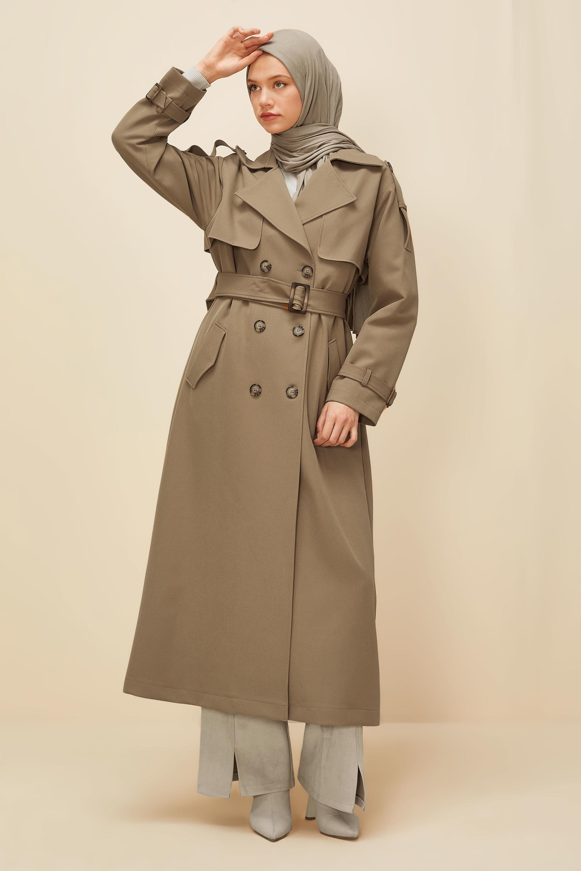 Vêtements hijab BEIGE TRENCH CEINTURÉ 10983