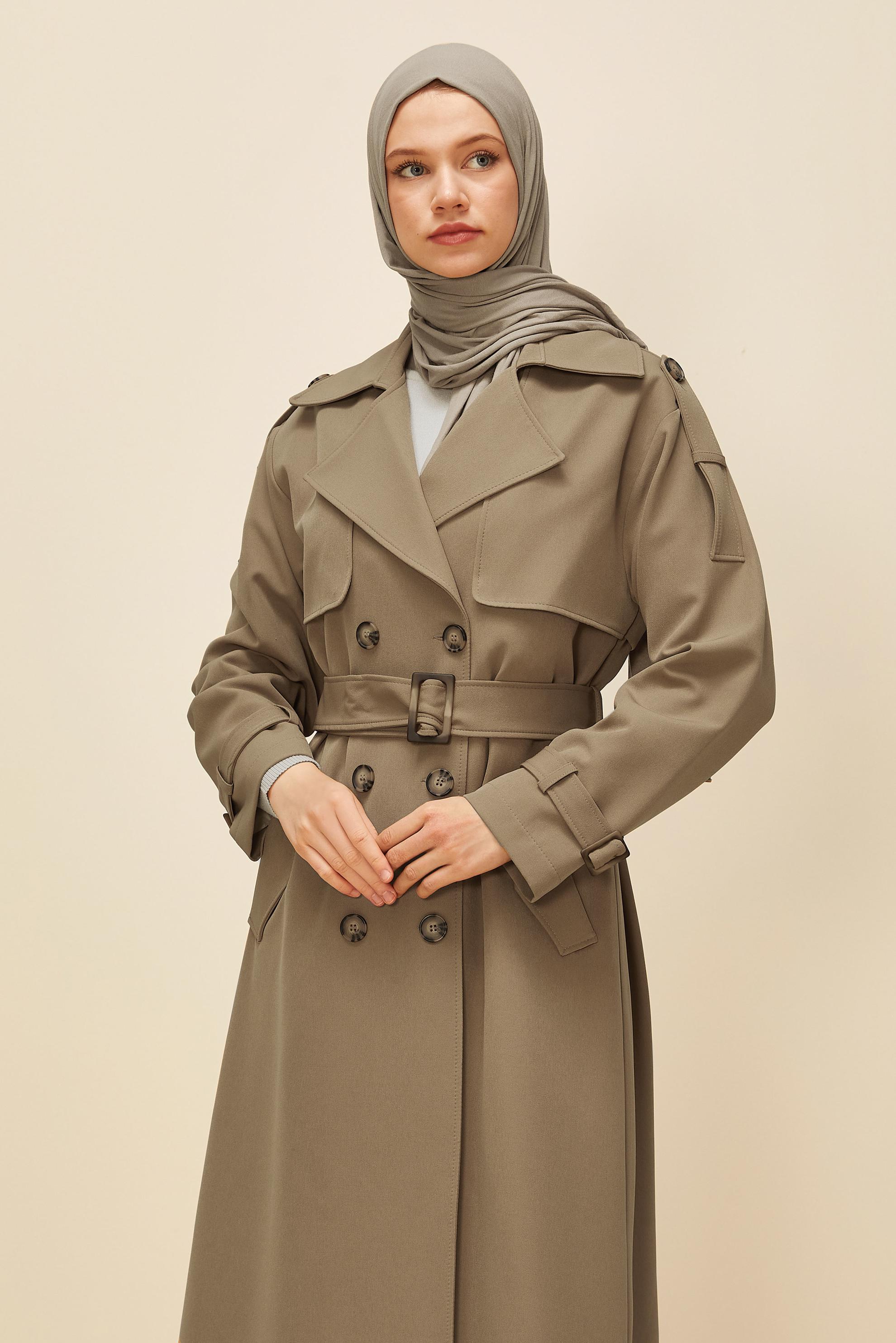 Vêtements hijab BEIGE TRENCH CEINTURÉ 10983