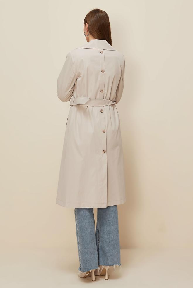 Tesettür giyim BEJ 10985 8711 TRENCKOT 38-46 TEK 42 - ALVİNA