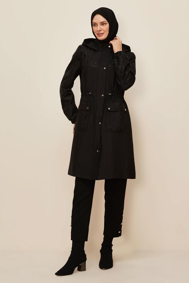 Hijab clothing BLACK 10988 KAPİTONE 1261 TRENÇKOT 38-46 TEK 40 - ALVİNA