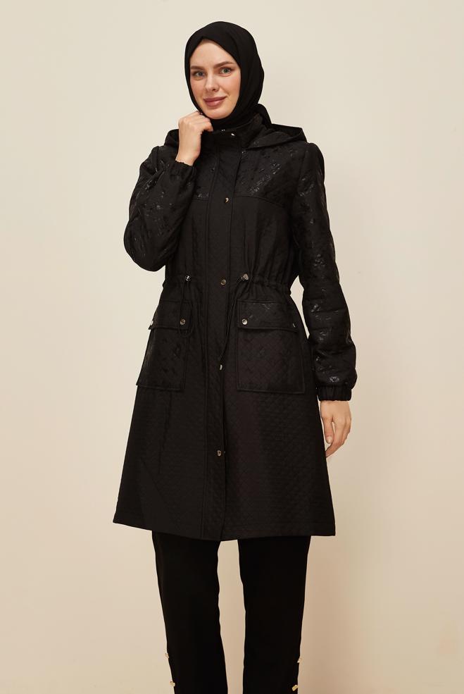 Hijab clothing BLACK 10988 KAPİTONE 1261 TRENÇKOT 38-46 TEK 40 - ALVİNA