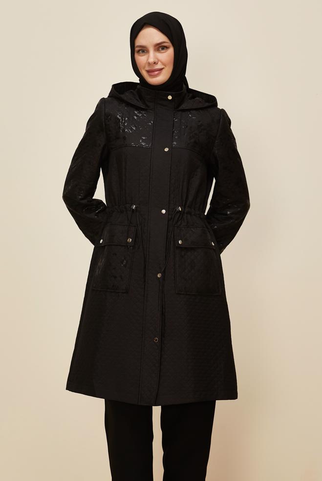 Hijab clothing BLACK 10988 KAPİTONE 1261 TRENÇKOT 38-46 TEK 40 - ALVİNA