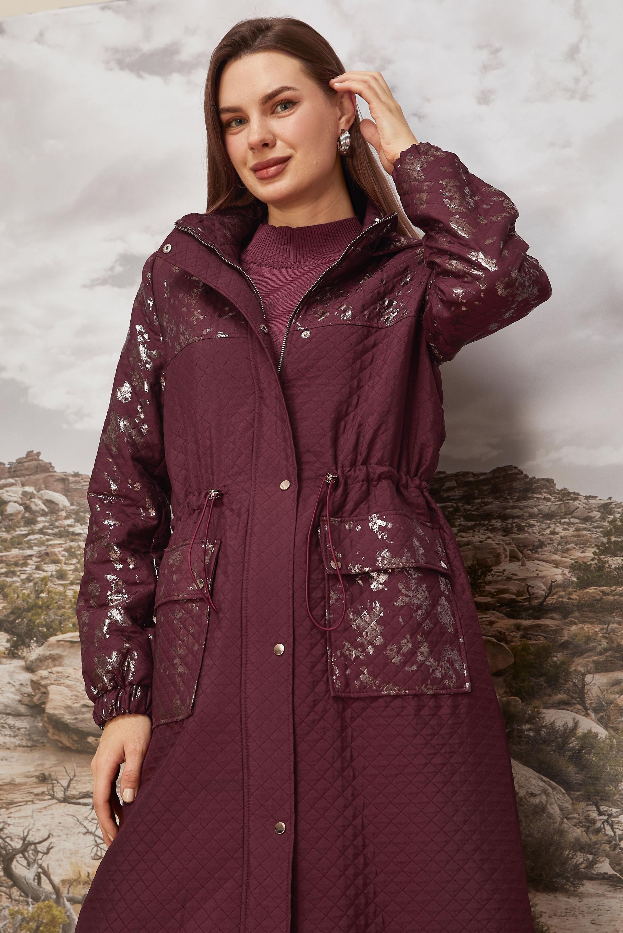 Hijab clothing CLARET RED 10988 KAPİTONE 1261 TRENÇKOT 38-46 TEK 40