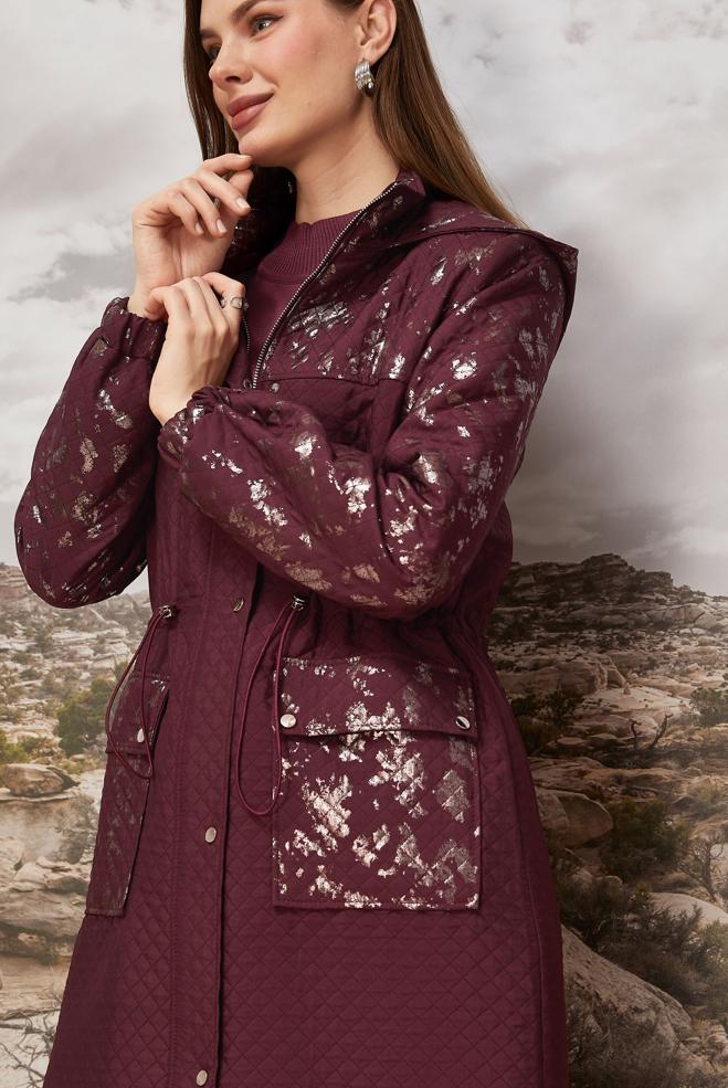 Hijab clothing CLARET RED 10988 KAPİTONE 1261 TRENÇKOT 38-46 TEK 40 - ALVİNA