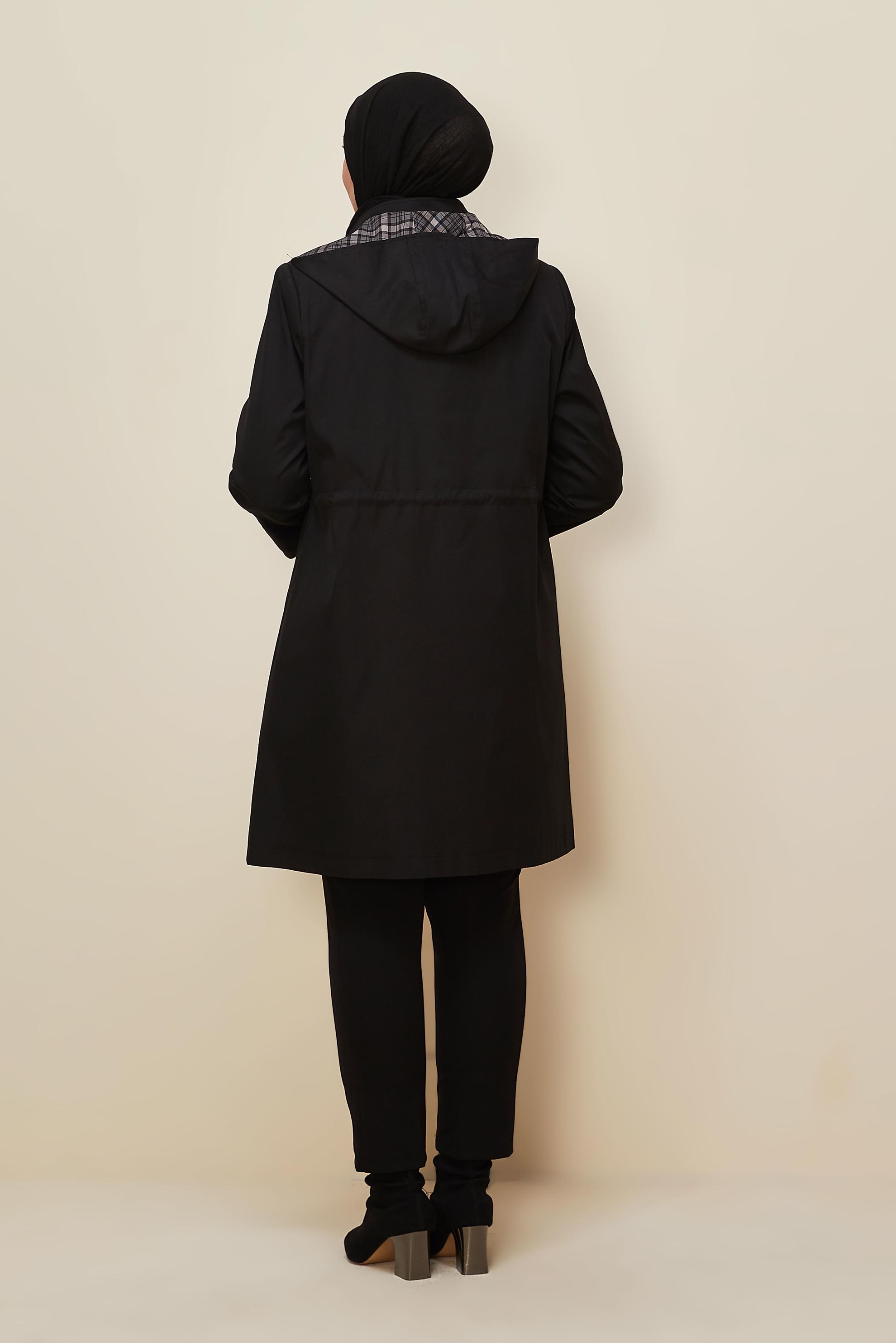 Vêtements hijab NOIR TRENCH GRANDE TAILLE 10991