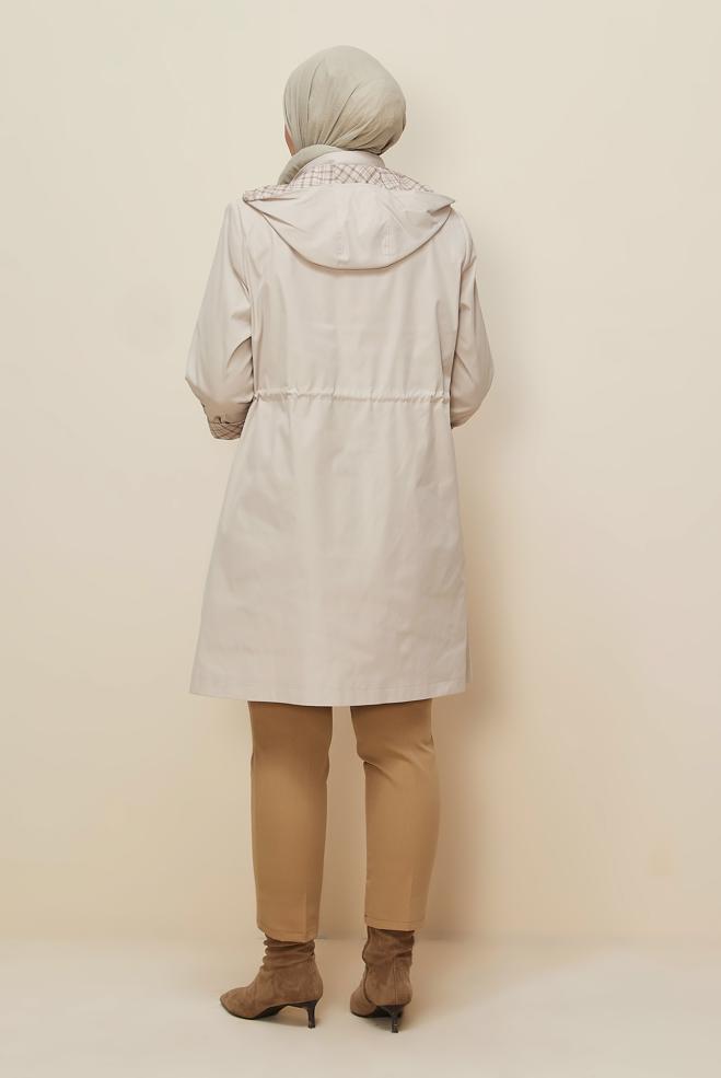 Vêtements hijab BEIGE TRENCH GRANDE TAILLE 10991 - ALVİNA