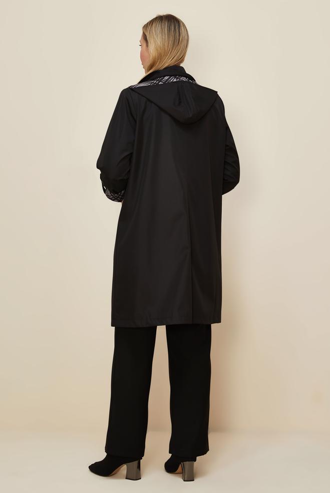 Vêtements hijab NOIR TRENCH-COAT GRANDE TAILLE 10992 - ALVİNA