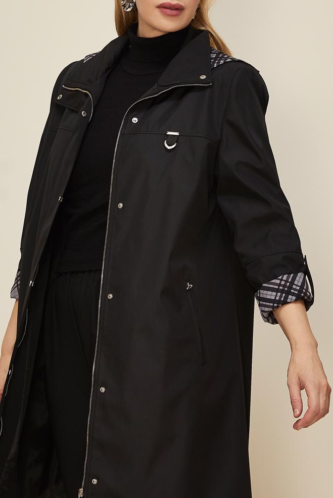 Vêtements hijab NOIR TRENCH-COAT GRANDE TAILLE 10992 - ALVİNA