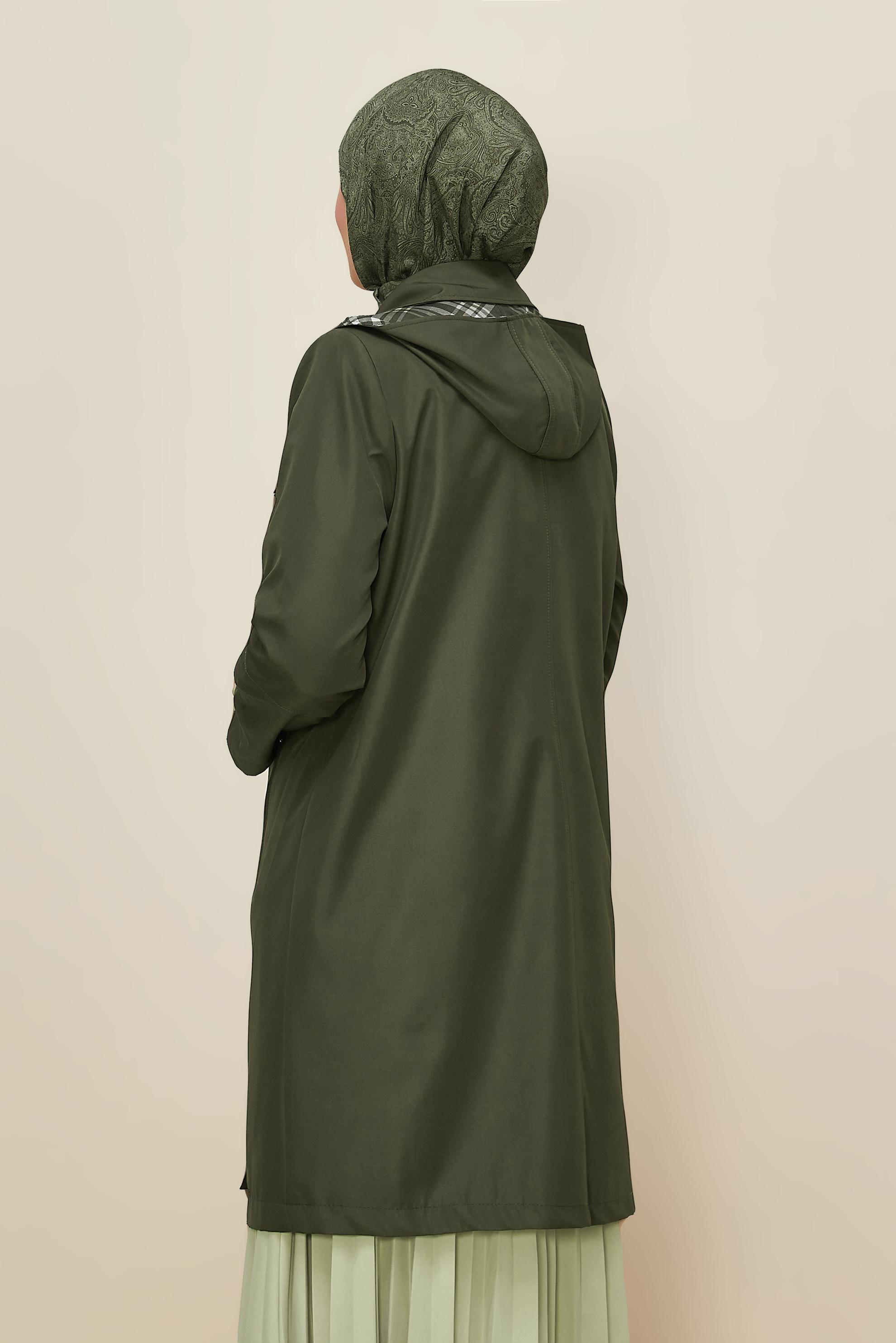 Vêtements hijab KAKI TRENCH-COAT GRANDE TAILLE 10992