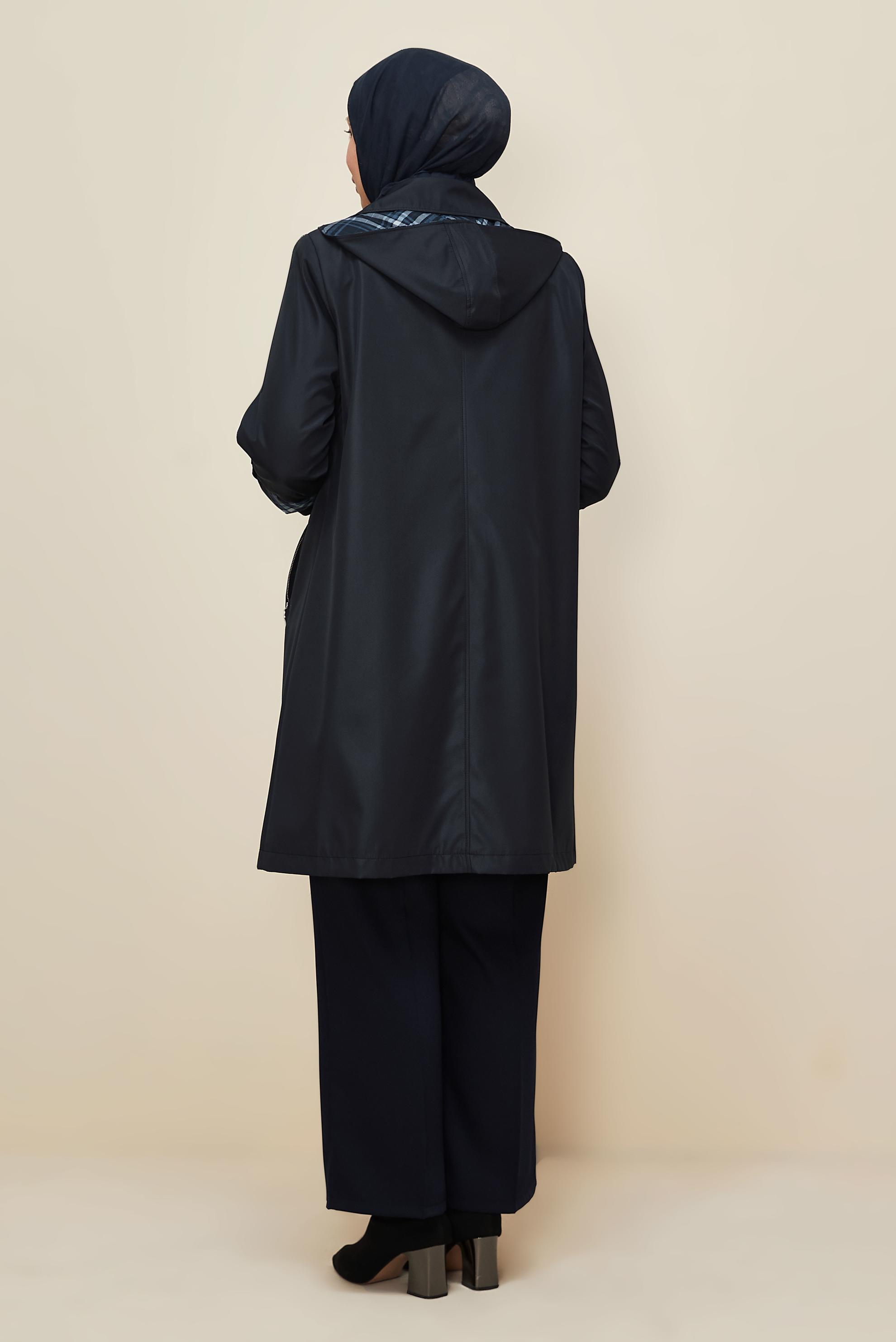 Vêtements hijab BLEU MARINE TRENCH-COAT GRANDE TAILLE 10992