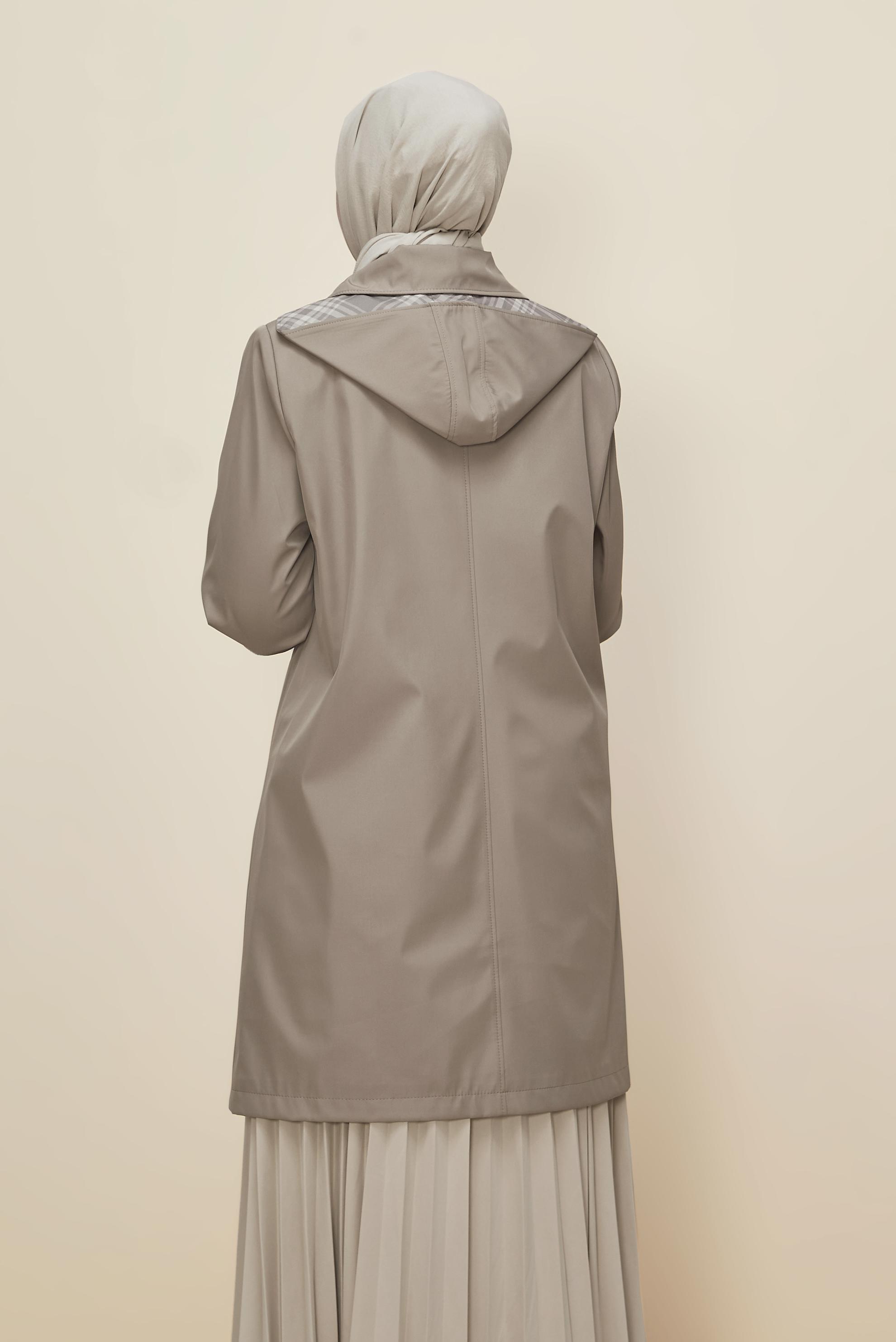 Vêtements hijab BRUN TRENCH-COAT GRANDE TAILLE 10992