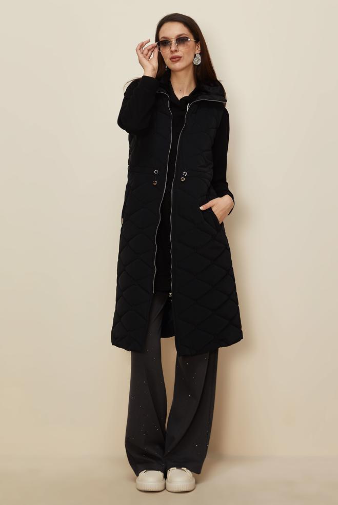 Hijab clothing BLACK QUILTED VEST 45273 - ALVİNA