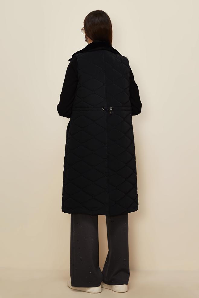 Hijab clothing BLACK QUILTED VEST 45273 - ALVİNA