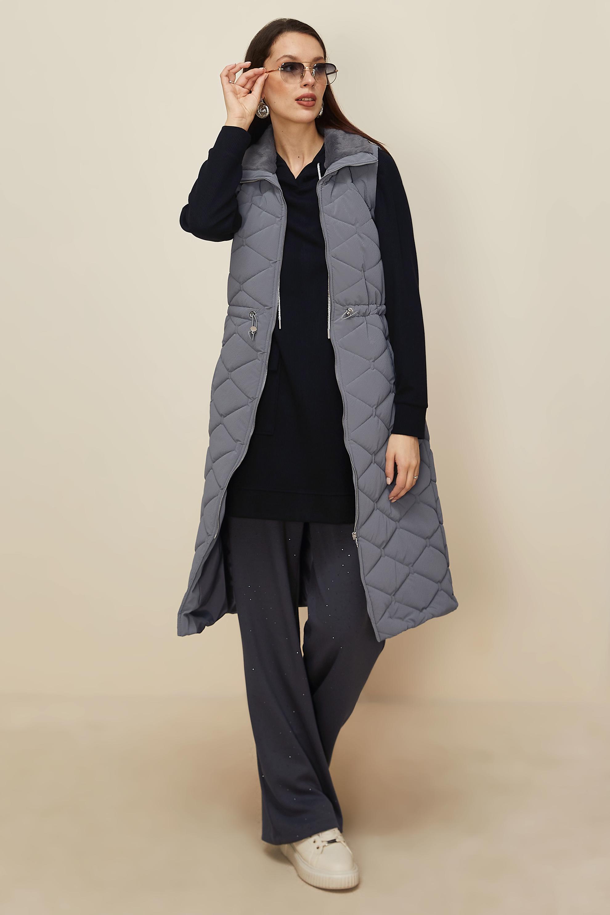 Hijab clothing GREY QUILTED VEST 45273