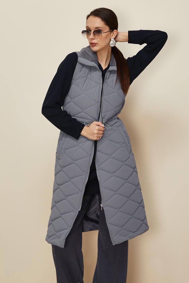 Hijab clothing GREY QUILTED VEST 45273 - ALVİNA