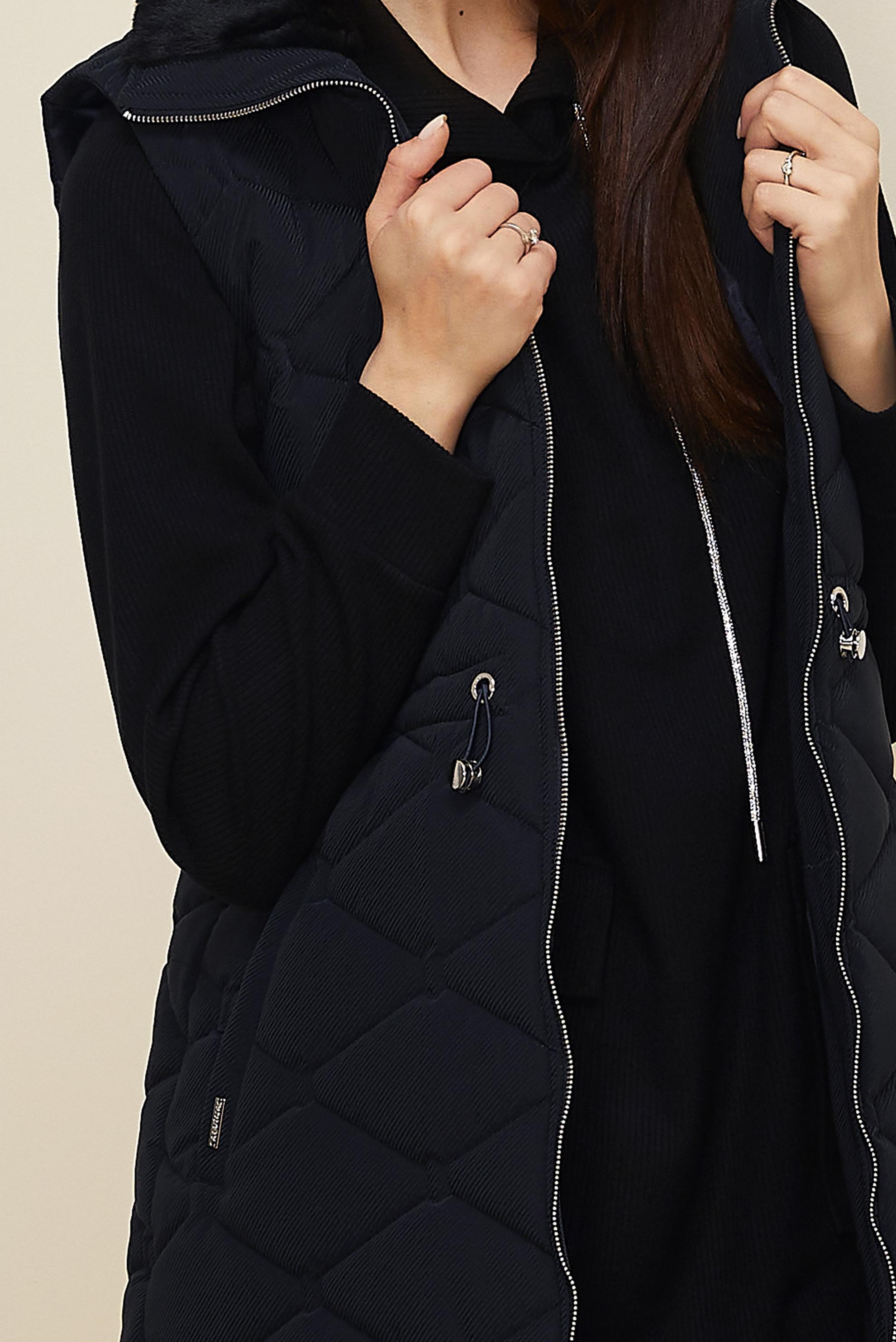 Tesettür giyim LACİVERT BELİ BÜZGÜLÜ KAPİTONE YELEK 45273