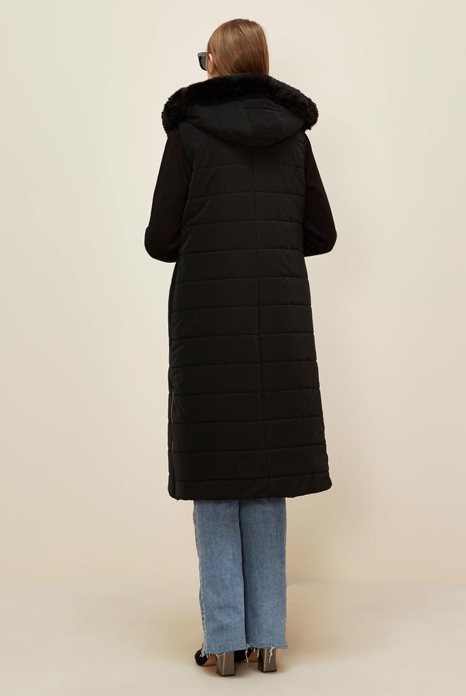 Vêtements hijab NOIR GILET À CAPUCHE 45274 - ALVİNA