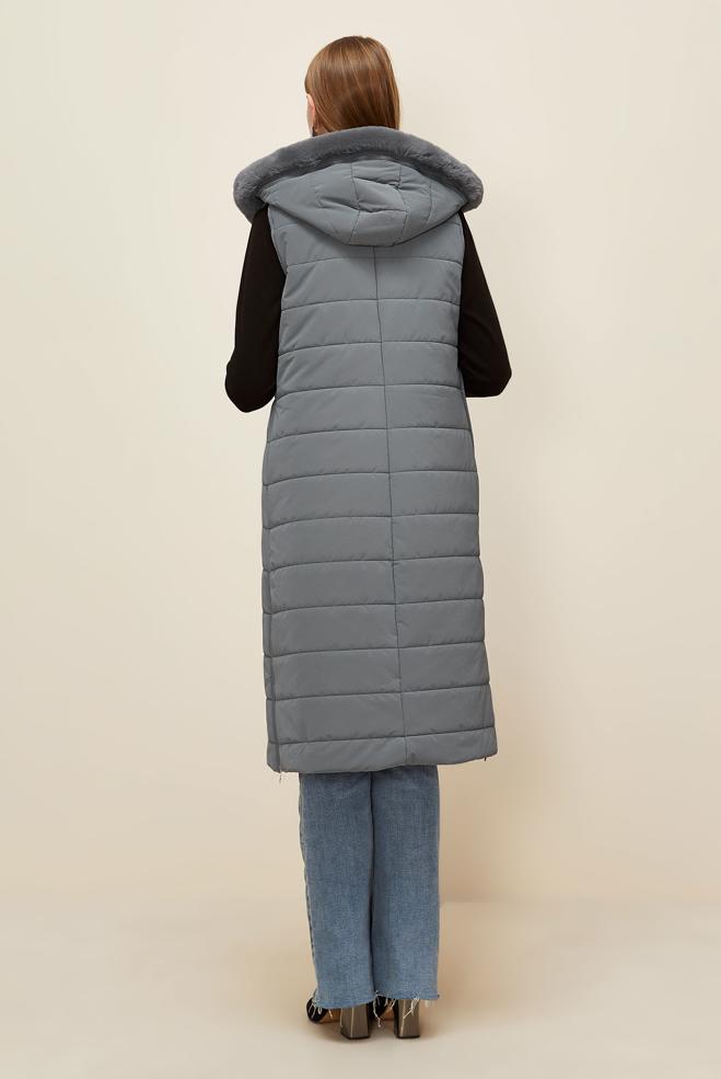 Vêtements hijab GRIS GILET À CAPUCHE 45274 - ALVİNA