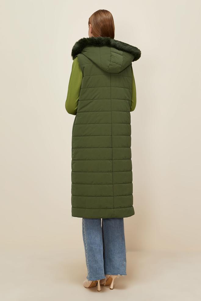 Vêtements hijab KAKI GILET À CAPUCHE 45274 - ALVİNA