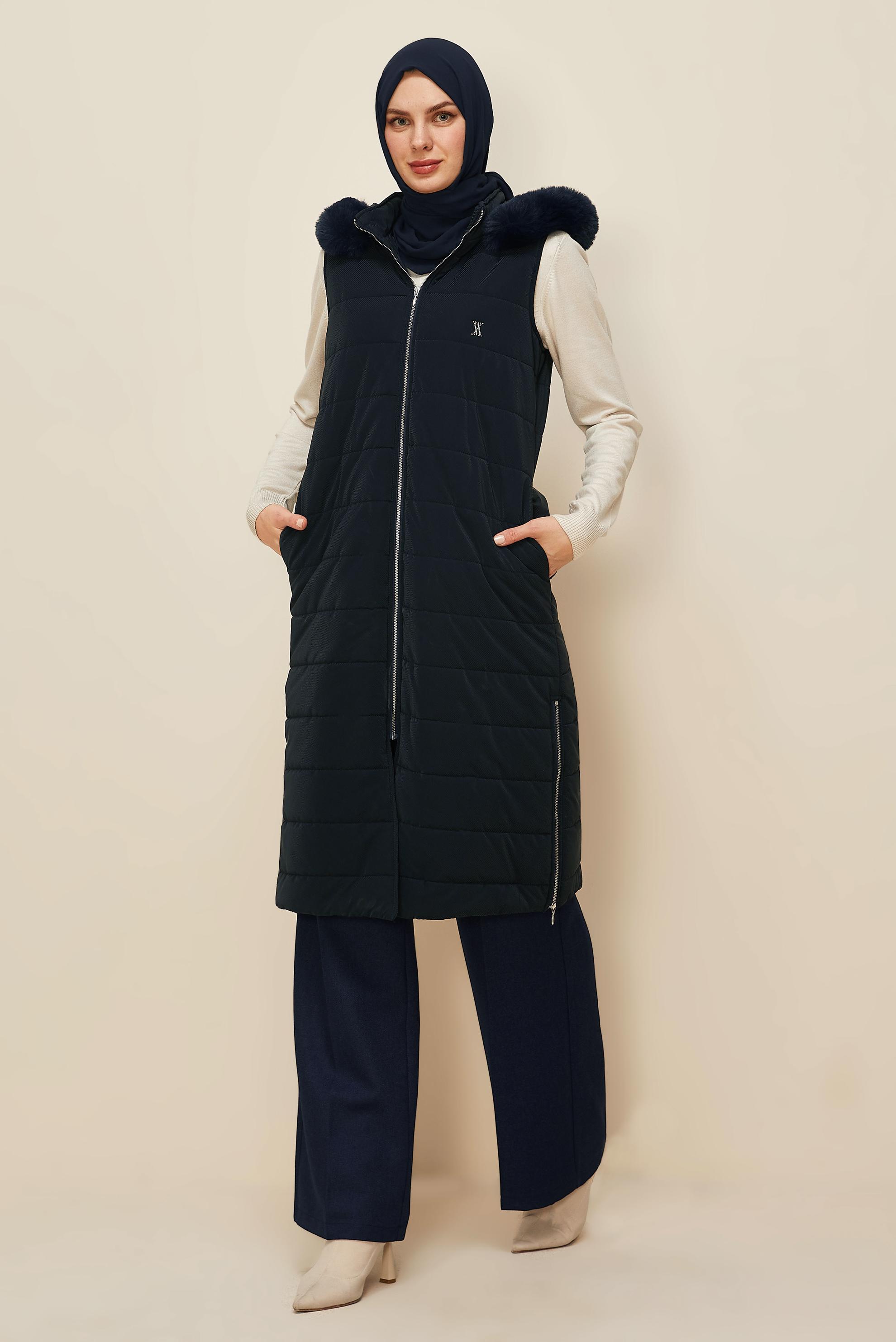 Hijab clothing NAVY BLUE 45274 COMBO YELEK 38-46 TEK 38-40