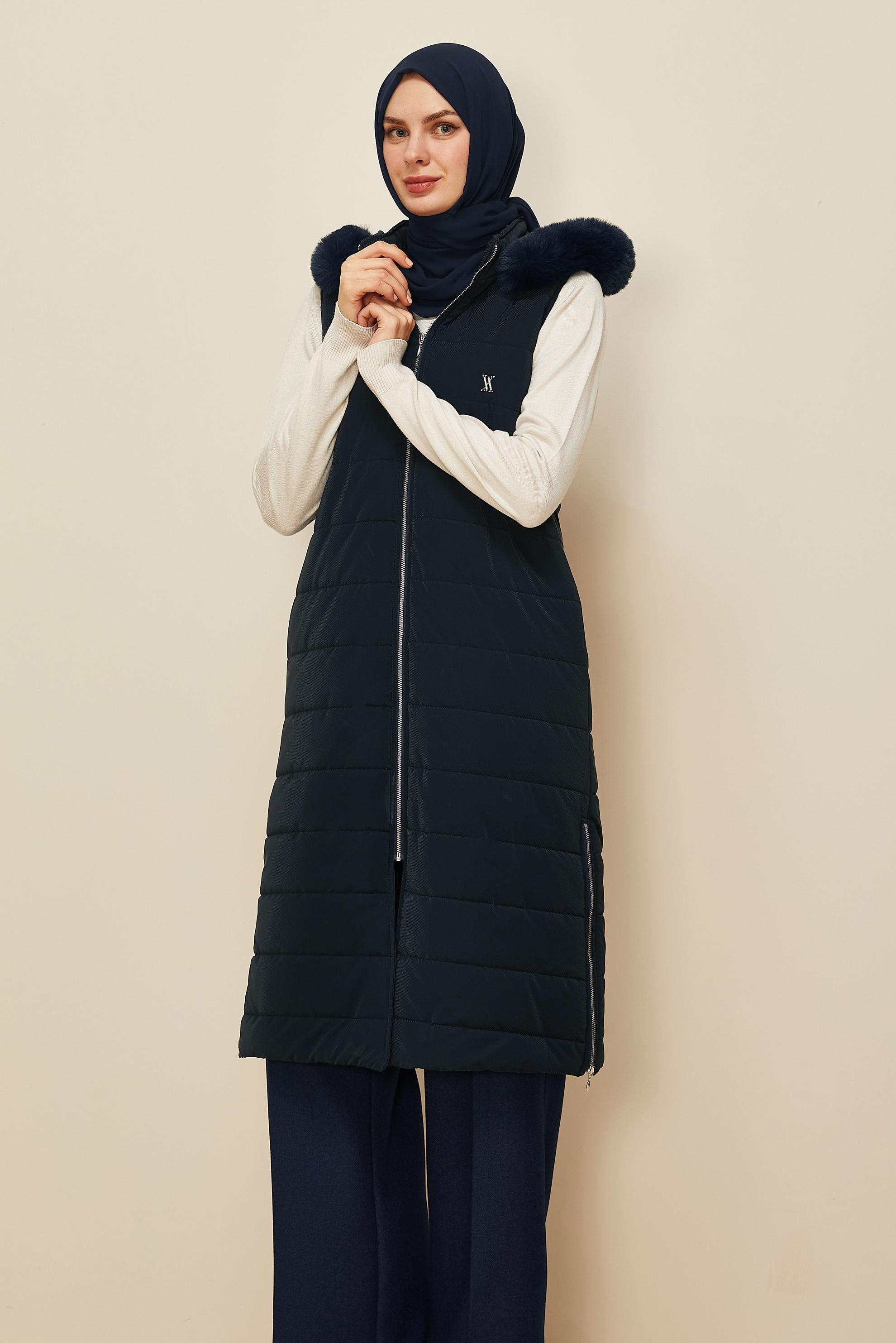 Hijab clothing NAVY BLUE 45274 COMBO YELEK 38-46 TEK 38-40