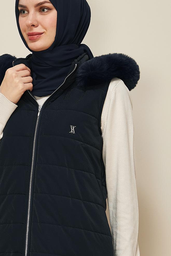 Hijab clothing NAVY BLUE 45274 COMBO YELEK 38-46 TEK 38-40 - ALVİNA