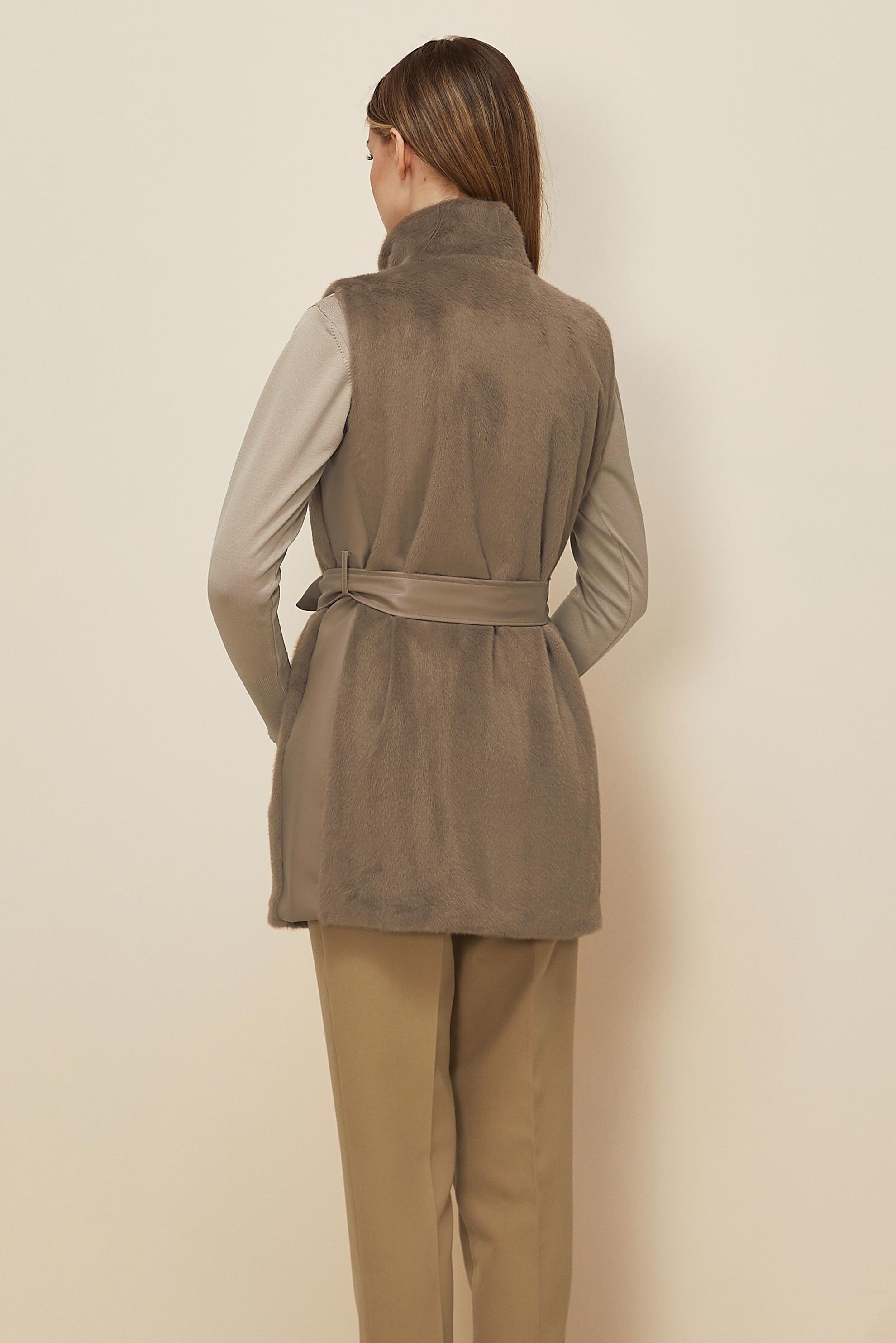 Hijab clothing MINK BELTED FAUX-FUR VEST 45300