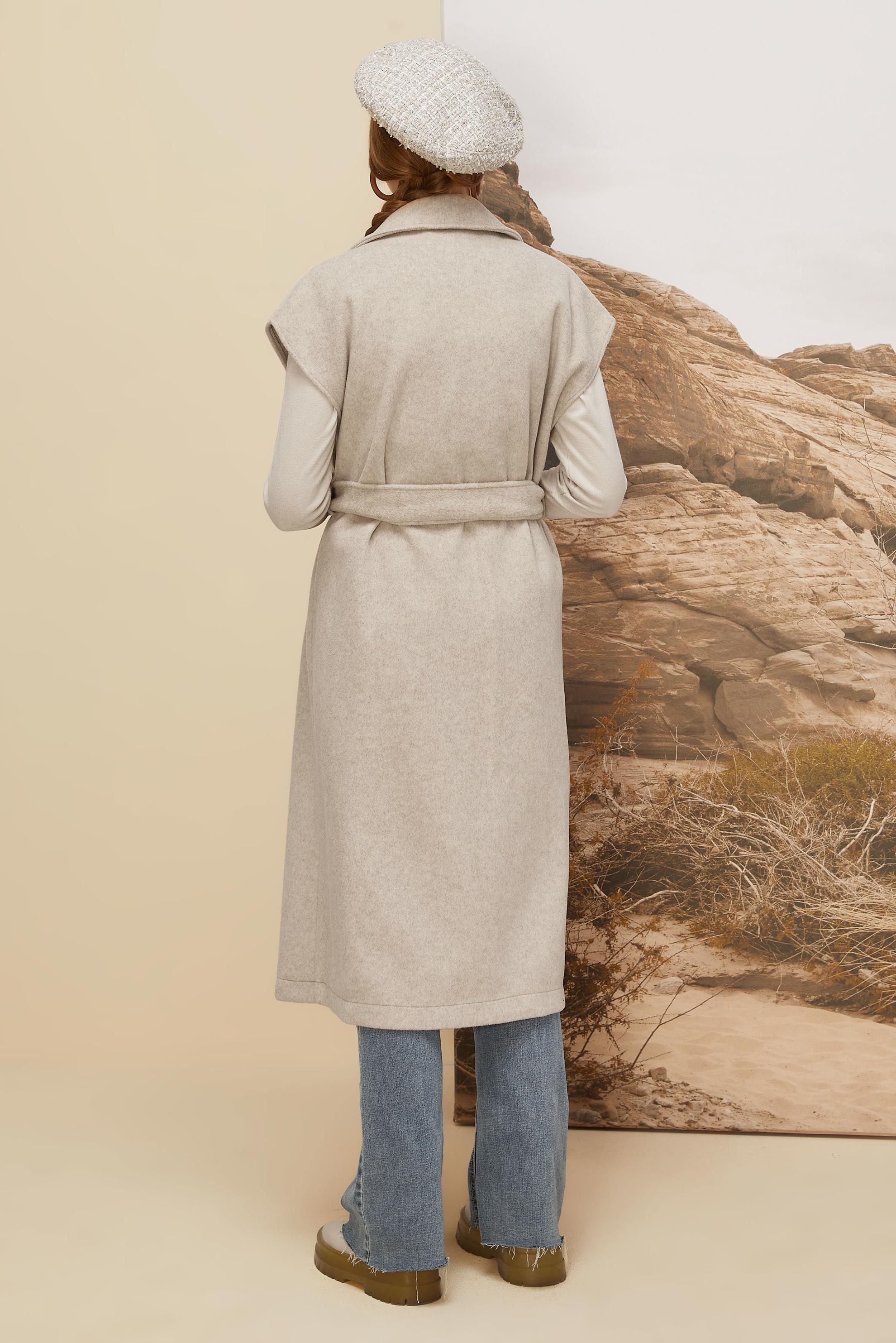 Vêtements hijab BEIGE GILET CACHET CEINTURÉ 45301