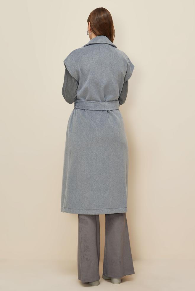 Tesettür giyim GRİ 45301 KASHA YELEK 38-46 TEK 40 - ALVİNA