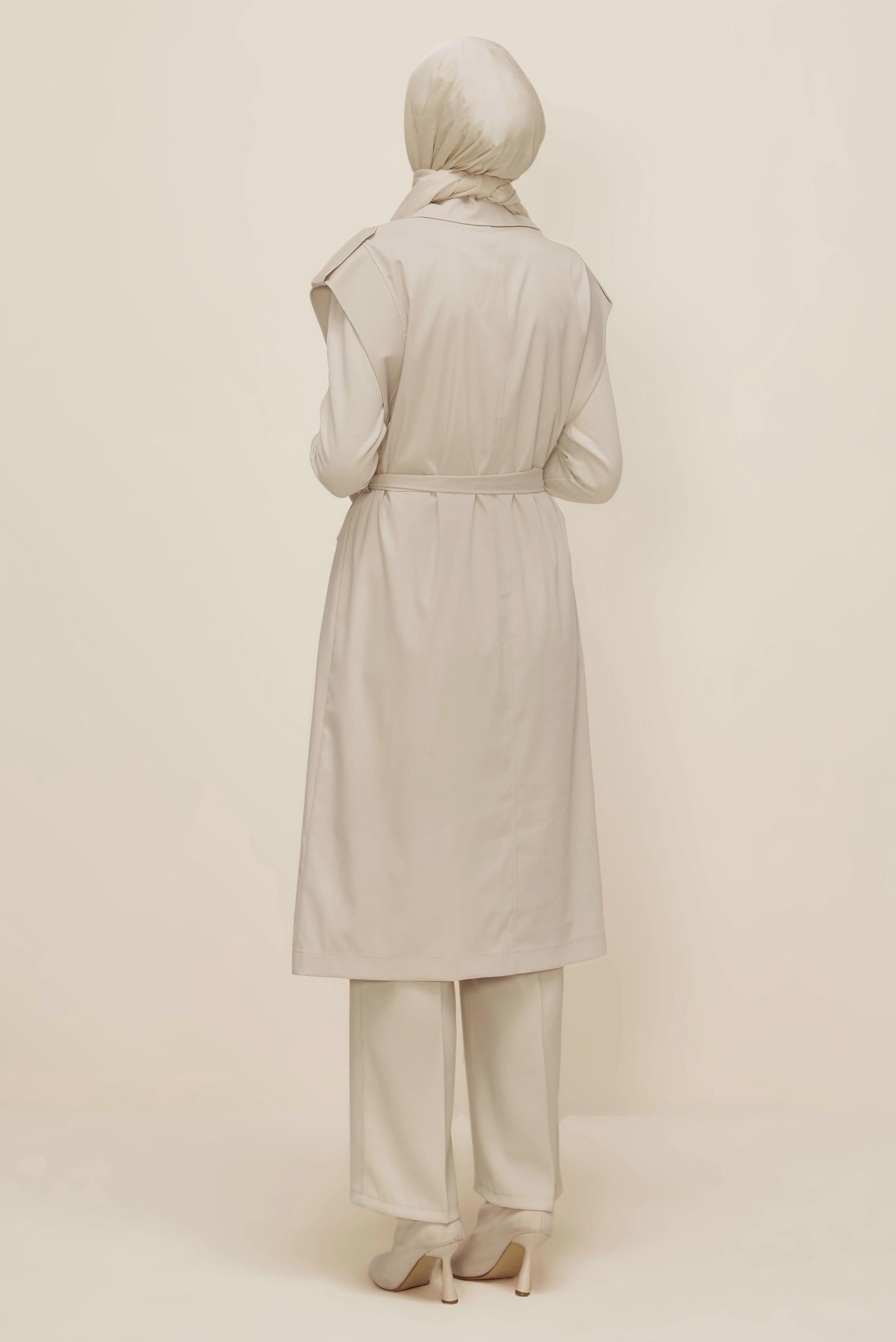 Vêtements hijab BEIGE GILET CEINTURÉ 45601