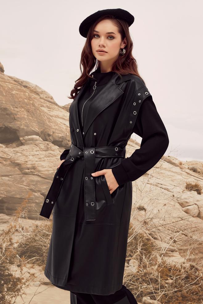 Hijab clothing BLACK 45922 ZARA DERİ YELEK 38-46 TEK 42 - ALVİNA