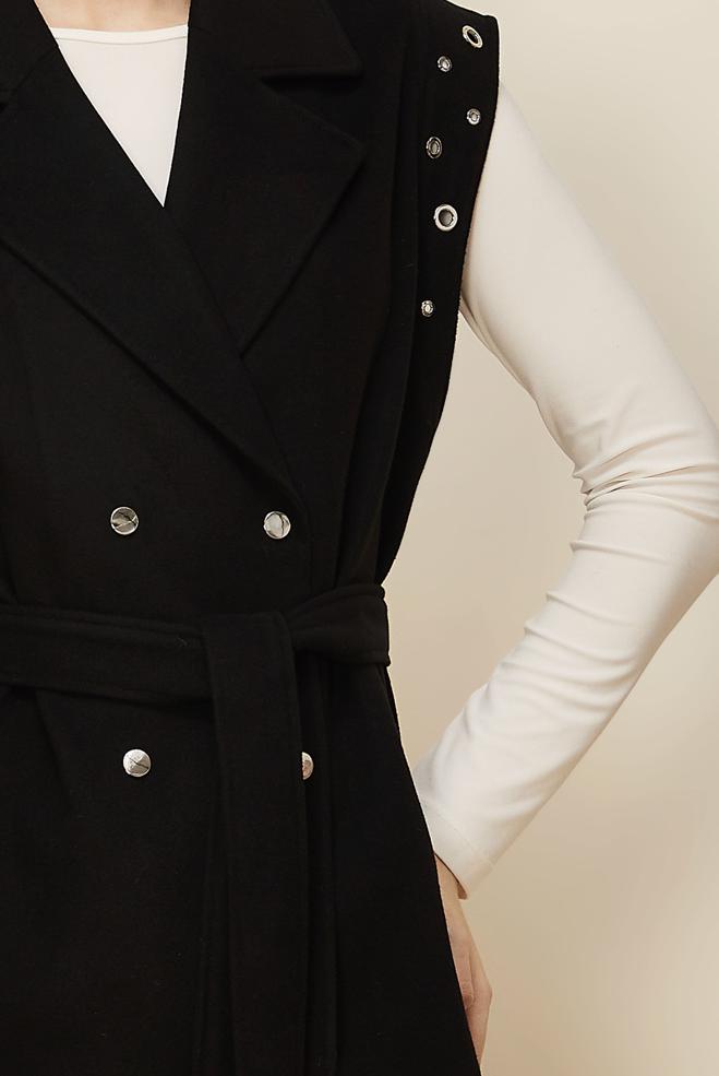 Tesettür giyim SİYAH 45923 WİNTER ALMEDA YELEK 38-46 TEK42 - ALVİNA